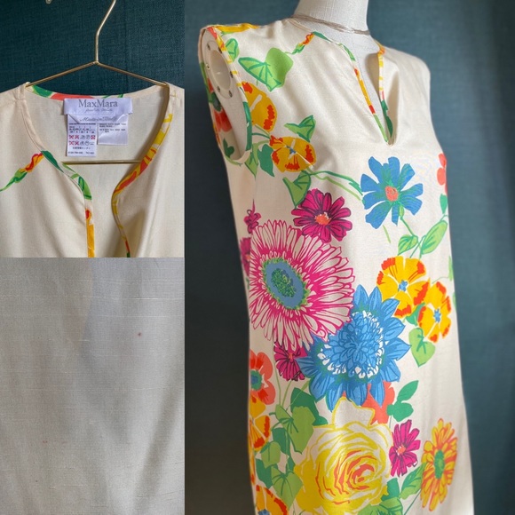 MAX MARA Floral 90s Silk Shift Dress - Picture 5 of 5